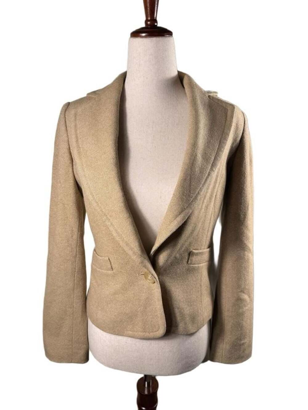 Banana Republic Light Tan Wool Blazer Jacket h1303